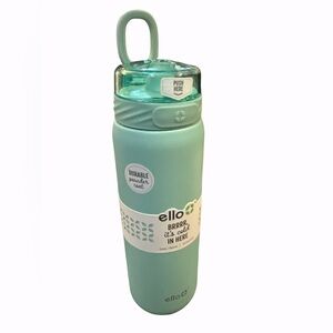 Ello Yucca 22oz Stainless Steel Water Bottle Straw Handle Mint Green New NWT
